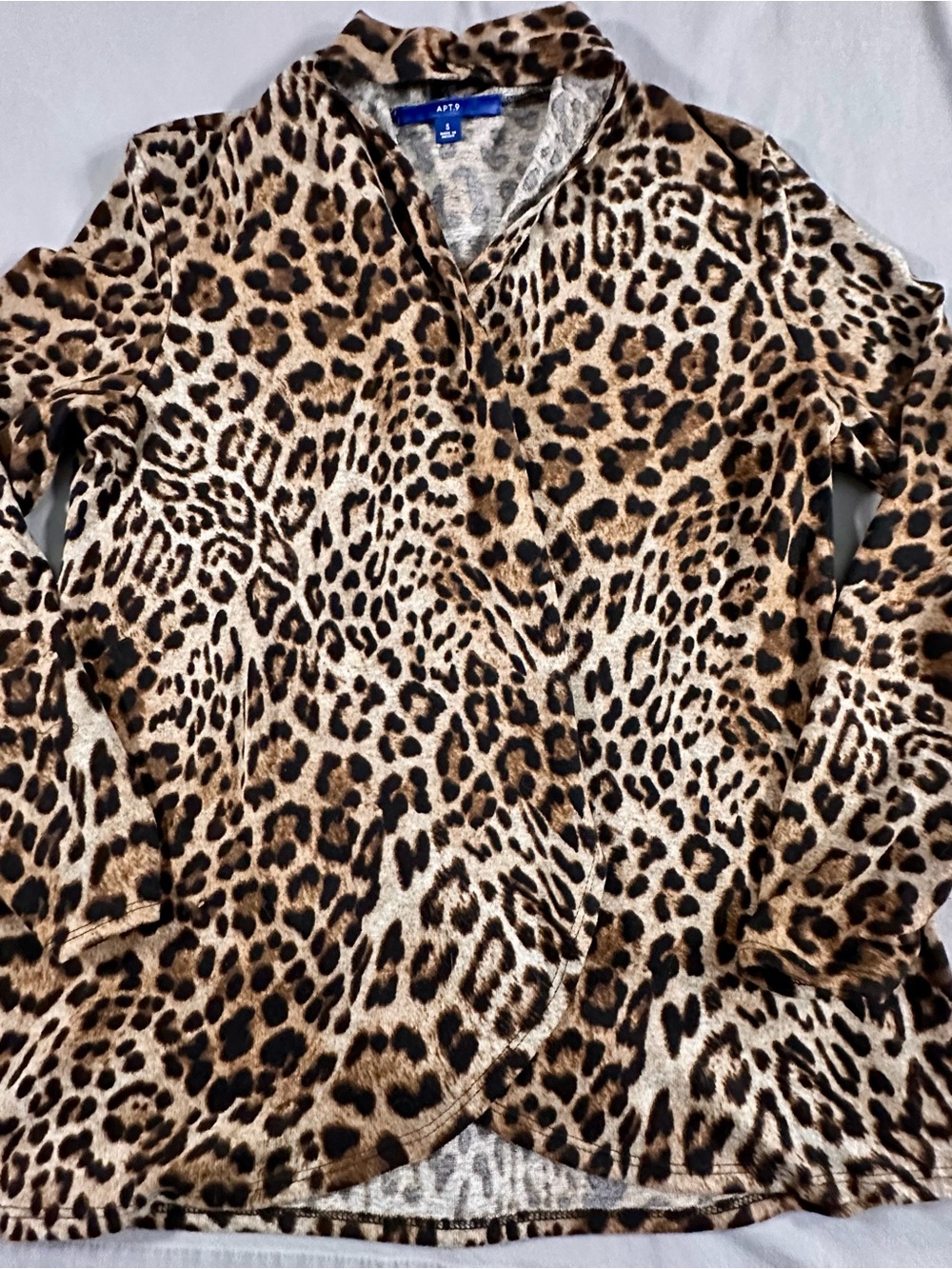 Apt. 9 Leopard Print cardigan S witchy 80s oversized Y2K vintage Boho